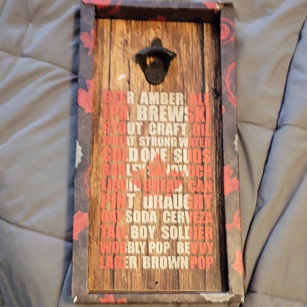 Rustic Beer Wall Decor with Red and Brown Accents New In Box